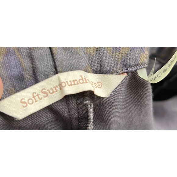 Soft Surroundings Pants Women's Size Large Green Stretch Tapered Leg - Picture 6 of 7